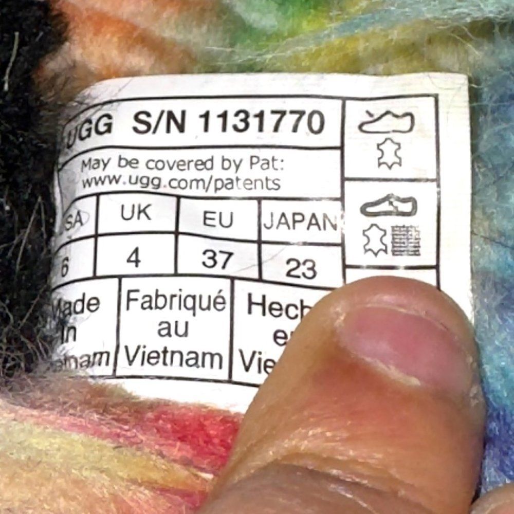 UGG Fluff Yeah "Pride" Slip-on Sandals Multicolor 1131770 Women's 6 - Picture 10 of 10
